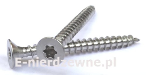 Wkręty TORX stożkowe do drewna nierdzewne A2 TX